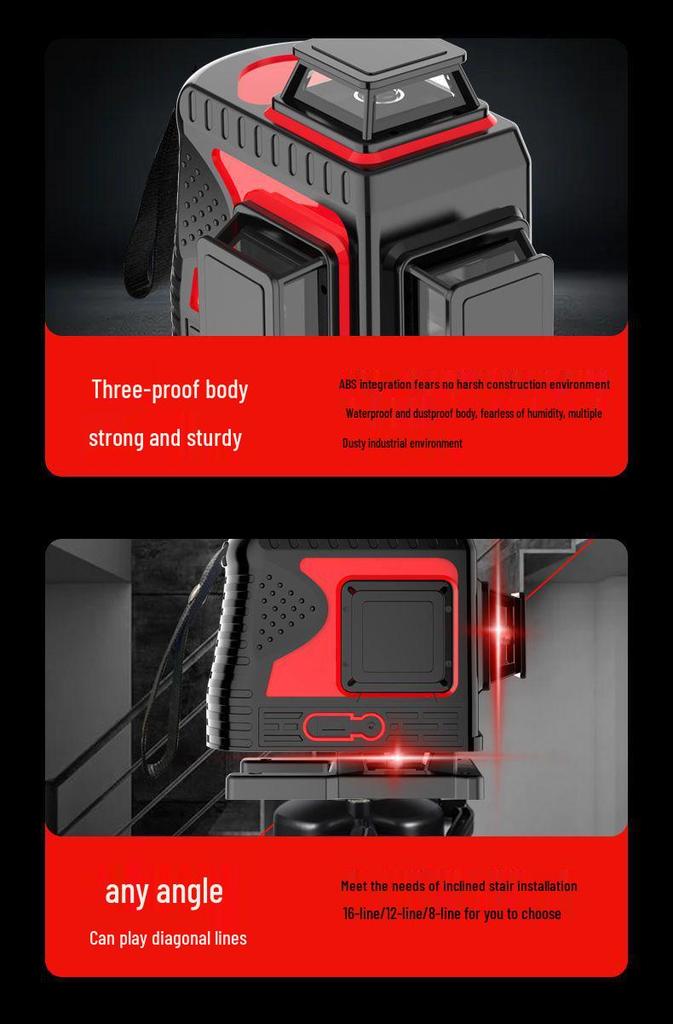 High Precision Infrared 12-Line Self-Leveling Green & Red Outdoor Laser Level