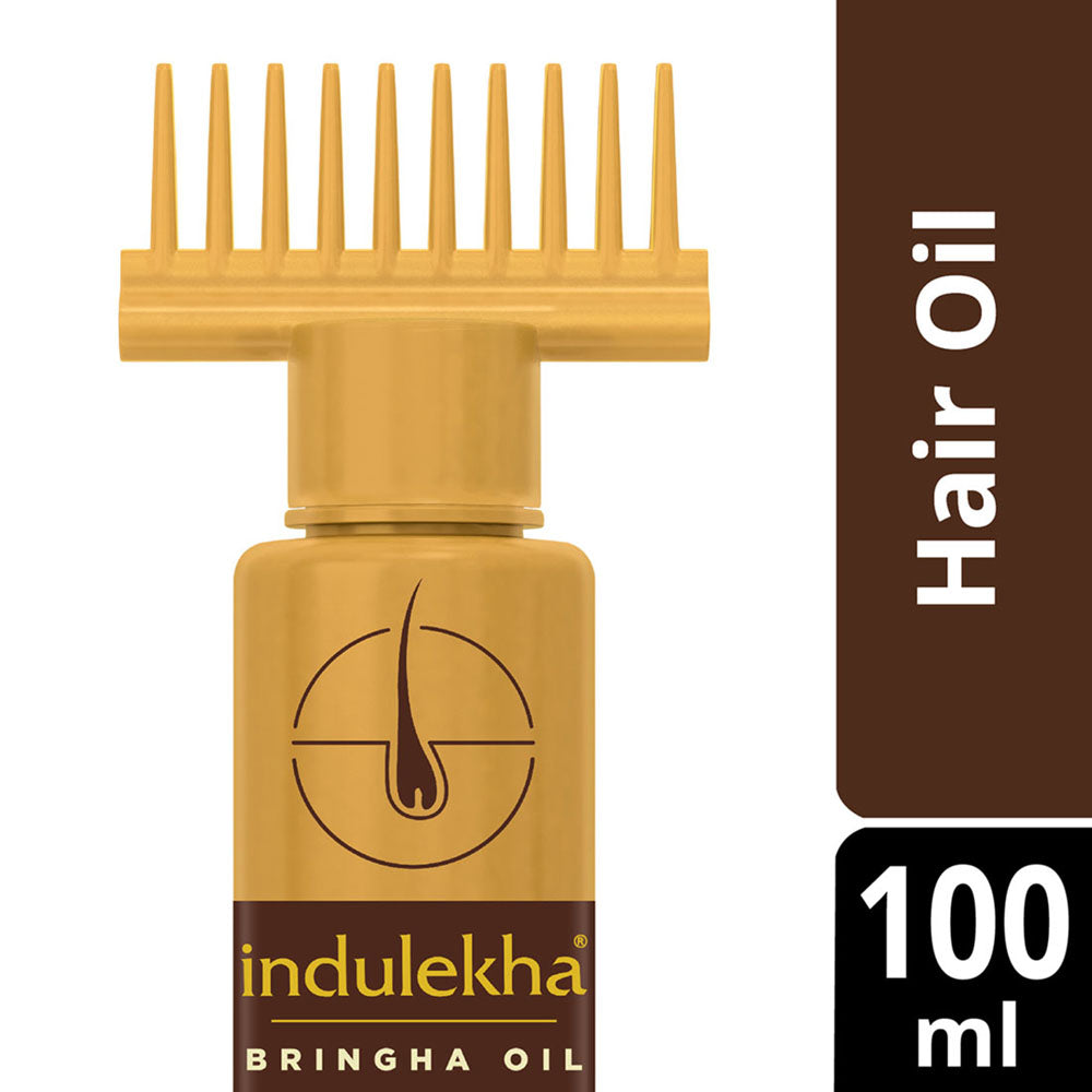 Indulekha Bringha Ayurvedic Hair Oil 100Ml Selfie Bottle For Hair Growth And Hair Fall Control For Men And Women