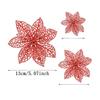 5Pcs 13cm Glitter Christmas Decoration Artificial Flowers Xmas Tree Ornament for New Year Navidad Home Decor Garland Accessories