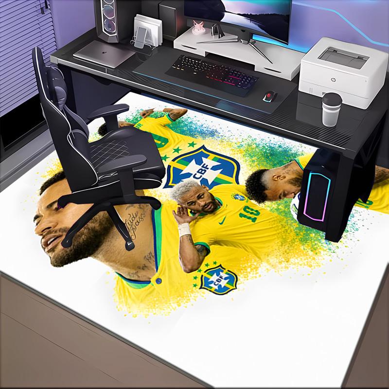 Glücklicher Fußball Neymar Reise Teppich Spiel Teppich, Fußmatte für Schlafzimmer Wohnzimmer Eingangsbereich Teppich, Wohnkultur Idee Geschenk für Weihnachten Geburtstag