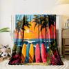 "Colorful Surfboards At Sunset" Print Blanket Soft and Cozy Perfect for the Living Room Bed Sofa or a Nap,gift