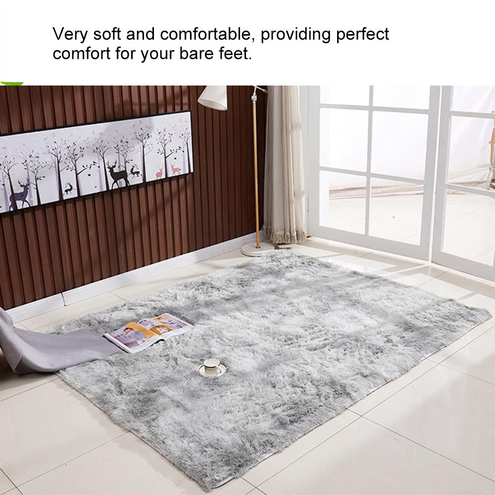Ultra Soft Tie-Dye Style Gradient Color Carpet Floor Bedroom Mat Rectangle Shape Fluffy Rug for Living Room Bedroom Balcony Hallway Mat