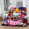 Horror Clown Circus Flannel Blanket Soft Warm All-Season Throw, Design for Camping, Car Travel, Hiking Sofa, Bed, Office Perfect Gift for Parties