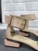 Sandals with Wide Buckle Magnolya 2878 36 Dark Beige Leather