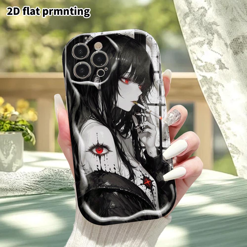 Phone Case: 2D flat, fits iPhone 18 17 16 15 14 13 12Pro protective case, demon eye tattoo, perfect Christmas and Halloween holiday gift