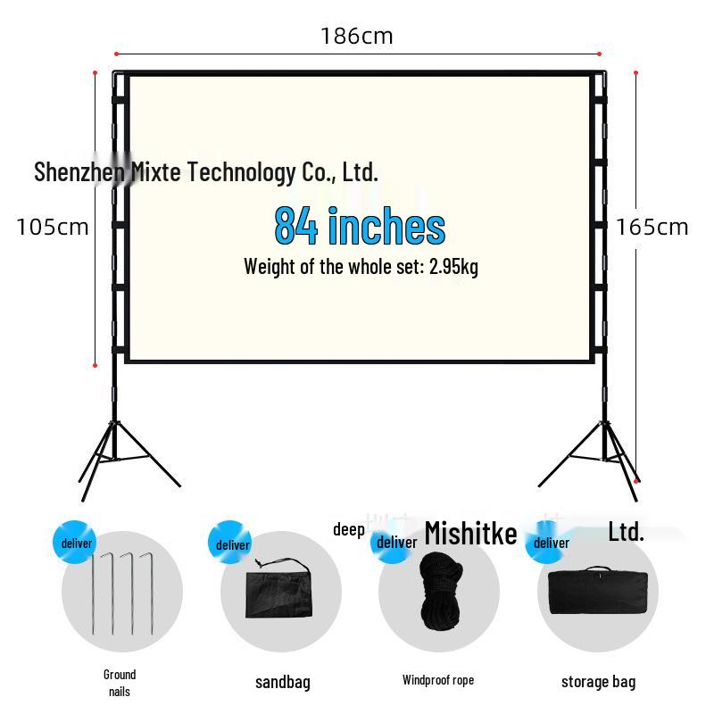 Mixite HD 100-120 Zoll Tragbarer Outdoor Filmprojektor Leinwandständer