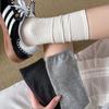 Ladies Early Spring Leisure All Match Pure Color Boneless Moon Son Calf Pile Pile Cotton Socks
