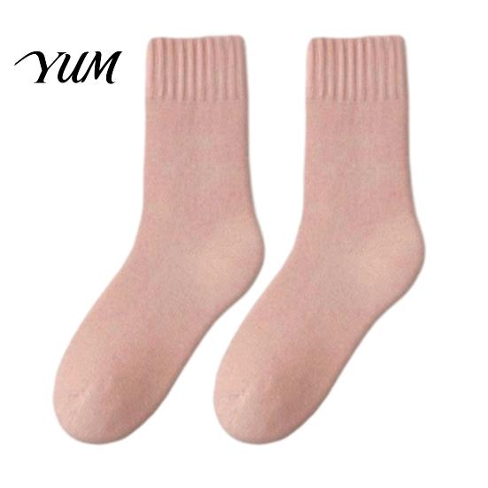Thermal Insulated Socks for Cold Weather Women Thickened Winter Socks, Solid Color Mid Calf Fleece Lined Anti Slip Ribbed Daily Crew Weather,