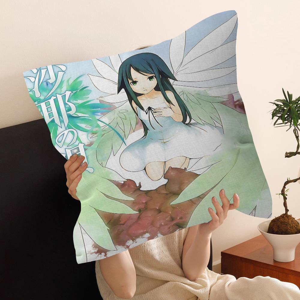 SSaya No Uta The Song Of Saya Pillow Covers Cartoon Sofa Decorative Home Doublesided Printing Short Plush Cute Cushion Cover
