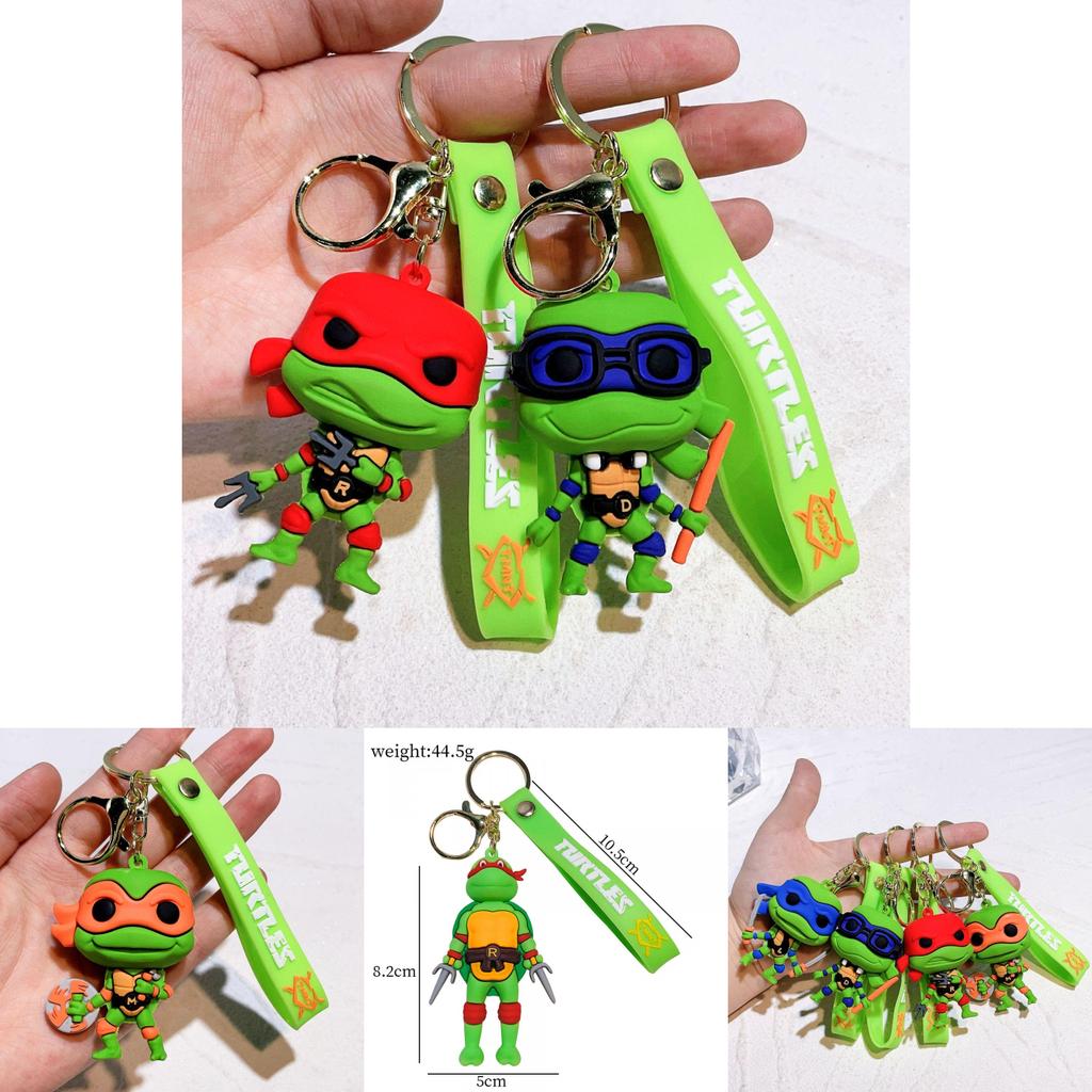 Kleurrijke PVC Ninja Turtles Sleutelhanger Schattige Siliconen Tassenhanger Voor Kinderen Cadeaus