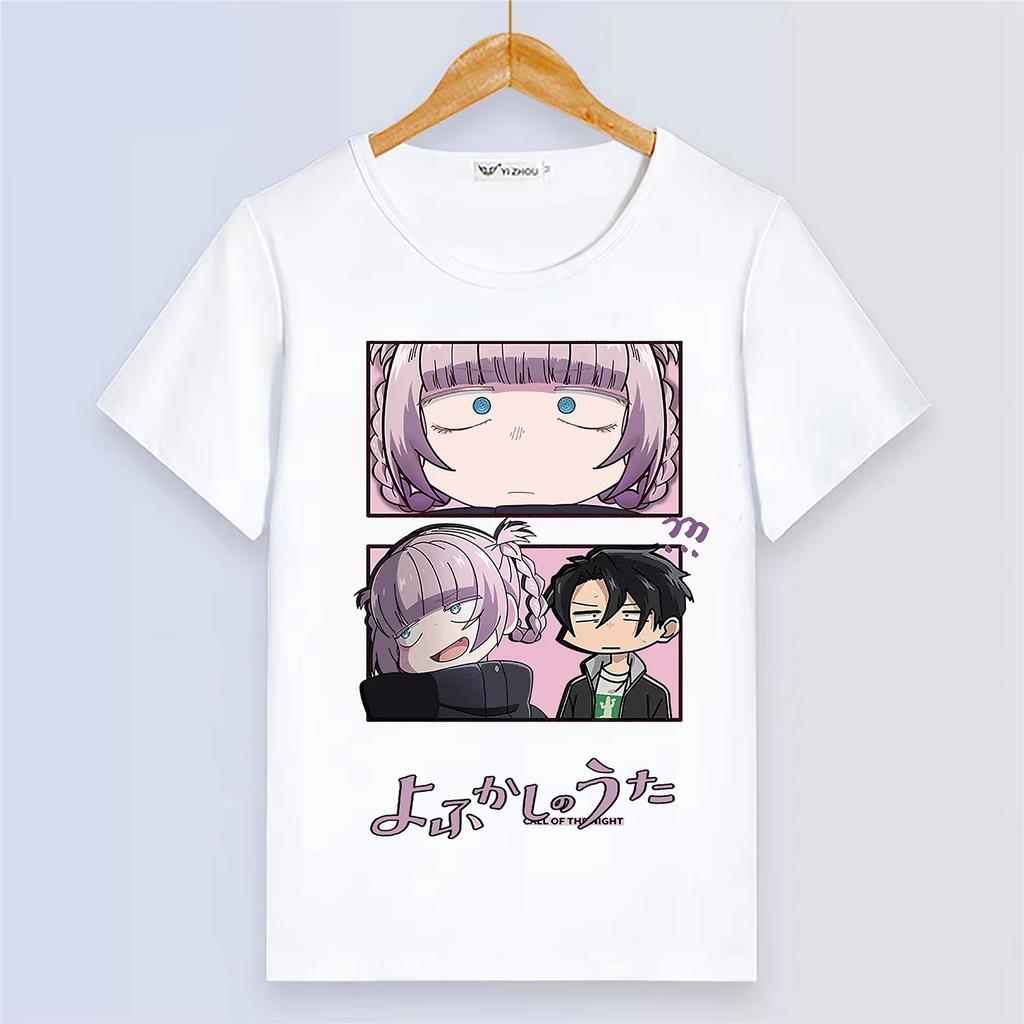 Breathable White Summer Short Sleeve Tshirt With Cartoon Print From Anime Call of the Night Unisex And Unisex TShirt