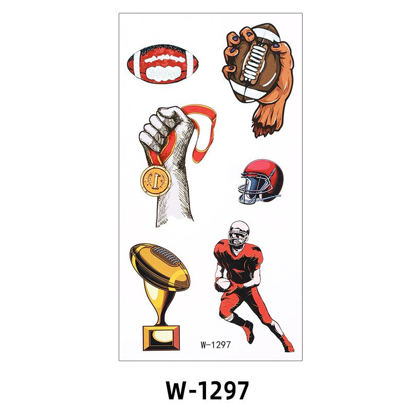 Cartoon Tattoo Sticker Game Rugby Flag Party Tattoo Waterproof
