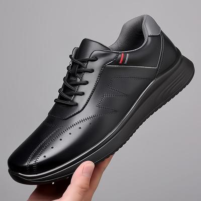 Modedesigner Kuhleder Freizeitsneaker für Herren Mode Weichsohlige Schwarze Frühling Herbst Outdoor Herren Sport Plateau Schuhe
