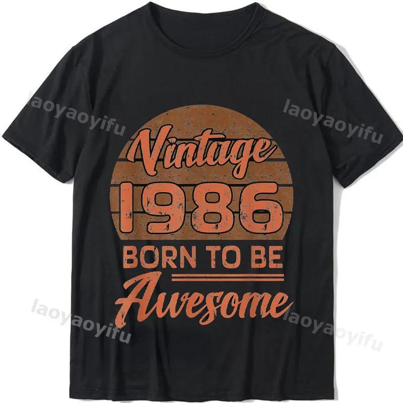 2024 Unisex Summer Tops Tshirt Vintage 1986 Classics Tshire Streetwear Printed Tshirt Top  Retro Style Tshirt