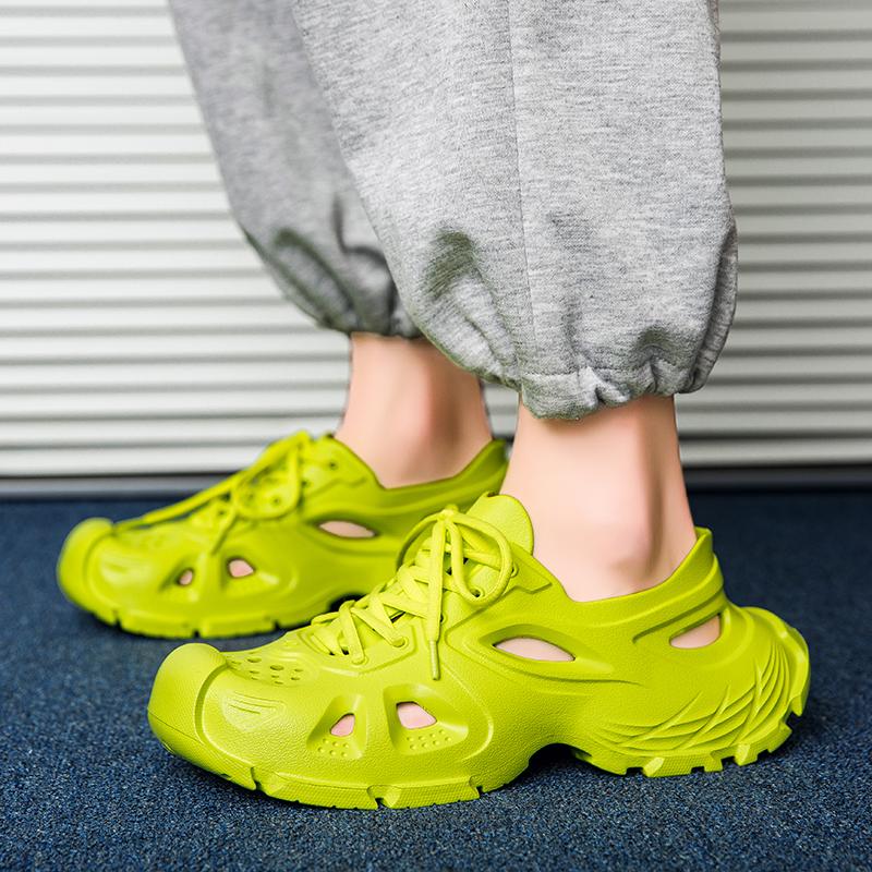 Men Beach Clogs 2026 Summer Soften Garden Clogs For Women Plain Sandals Comfortable Casual Lace Shoes Unisex