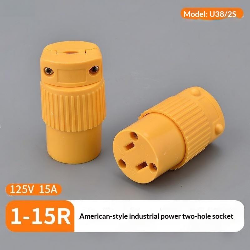 1Pcs Detachable Assembly In-Line Power Cord Plug 125V American 15A Nema 1-15P 5-15P Us Industry Waterproof Wiring Plug Connector