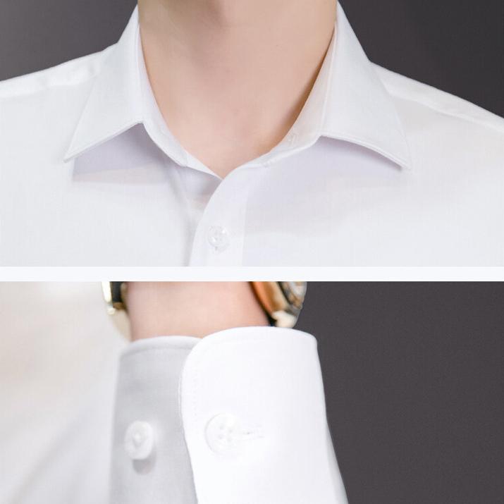 New Plus Size 8XL Men Solid Color Business Shirt Fashion Classic Basic Casual Slim White Long Sleeve Shirts Brand Clothes