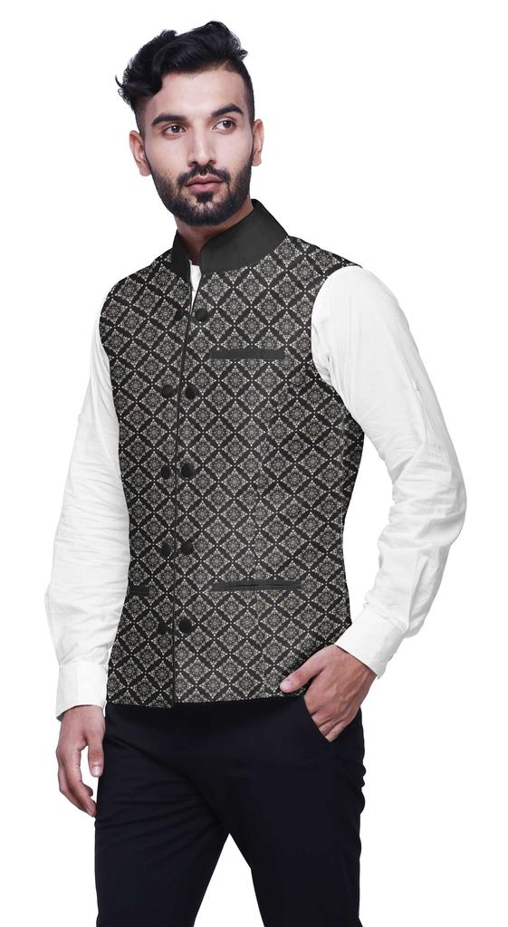 Atasi Artistic Printed Wedding Jackets For Men Nehru Jacket Waist Coat For Wedding & Festive