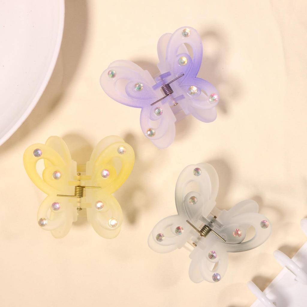 Gradient Jelly Color Double-Layer Butterfly Hair Clip - High-End Updo Shark Clip for Women
