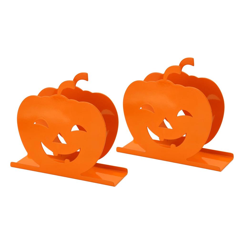 2pcs Cute Pumpkin Napkin Holder  Iron Paper Napkin Holder Hollow Decorative Tissue Dispenser 