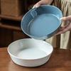 Household High-End Ceramic Plates, Deep Plates, Relief Pattern Tableware, Round Large Plates, Restaurants, Hotel Dishes, Niche Plates