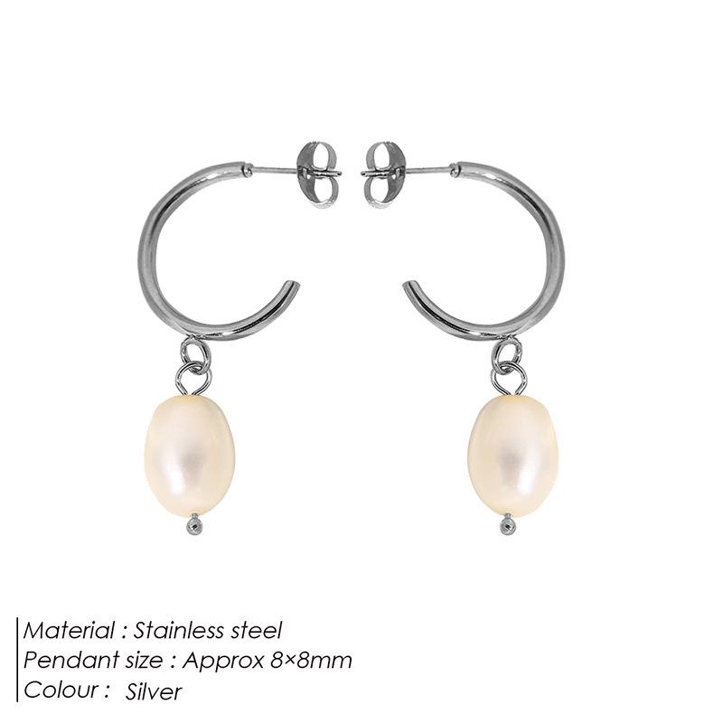 

Серьги eManco Барокко из пресноводного жемчуга: Золотые серьги-кольца из нержавеющей стали для женщин - Ювелирные изделия в европейском и американском стиле