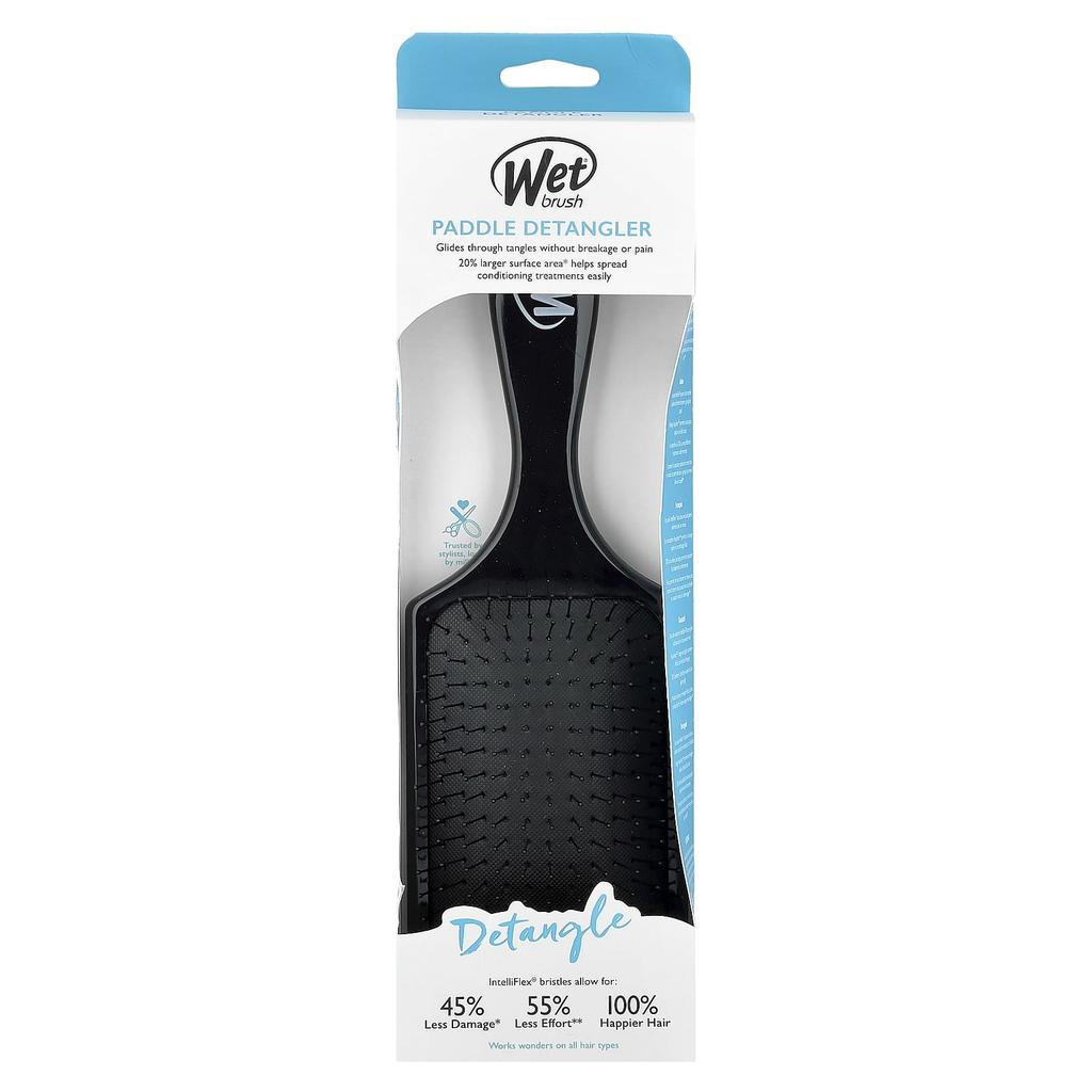 Wet Brush, Paddle Detangler, All Hair Types, Black, 1 Brush