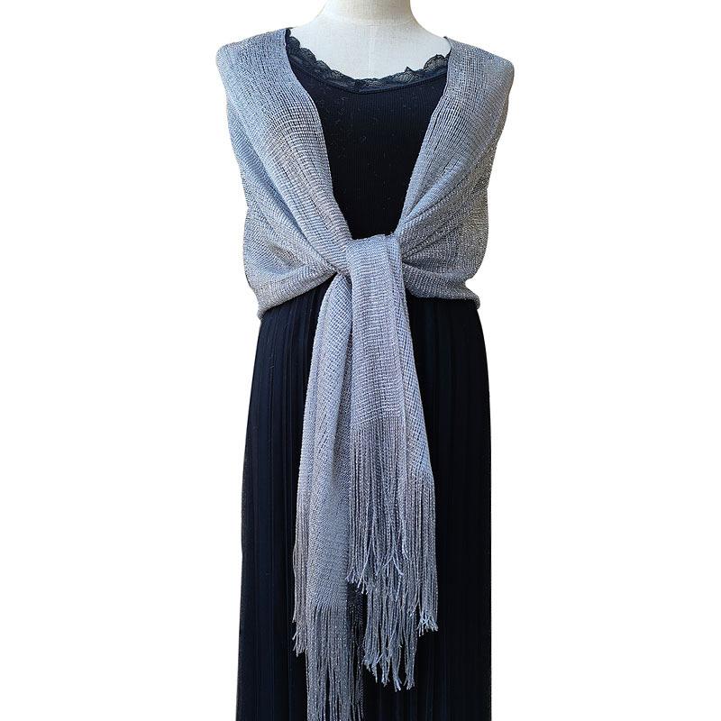 Cross-border Popular Gold and Silver Silk Shawl Flat Scarf Scarf Bridesmaid Dance Wedding Party Evening Dress Shawl Women