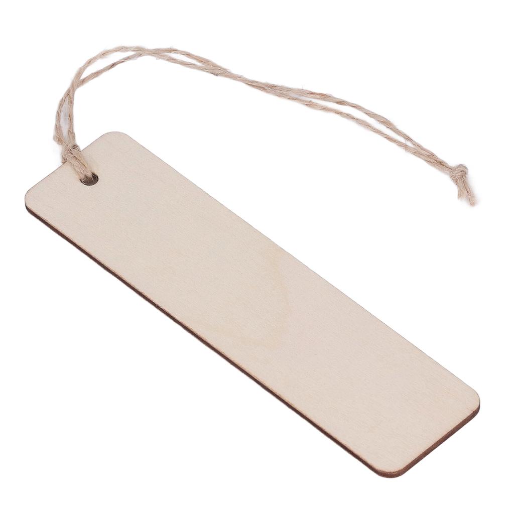 50Pcs Wooden Blank Bookmarks 4.7x1.3in Blank Rectangle Rounded Edge Glossy Wooden Craft Bookmark for Bookmark Gift DIY