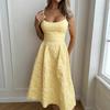 Elegant Jacquard Open-Back Sling Long Dress - Summer 2026 Collection