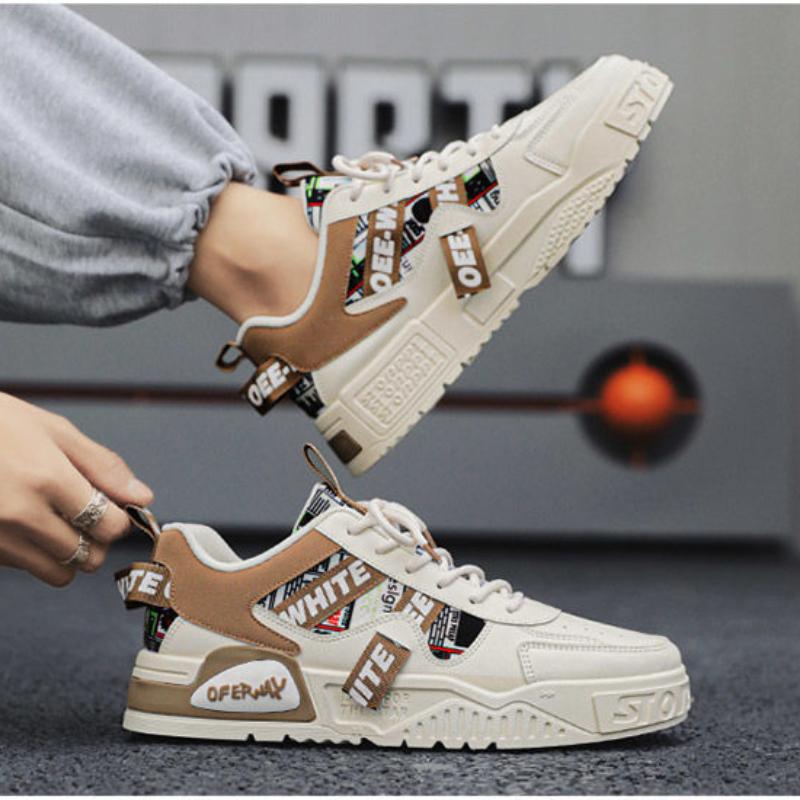 Pantofi sport din piele pentru bărbați, pantofi sport de exterior, pantofi de drumeție, pantofi de tenis, platformă, lux, la modă, casual, pantofi de skateboard