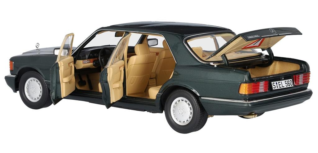 Genuine 560 SEL V126 Scale Spruce Green [Mercedes-Benz Collection] 1/18