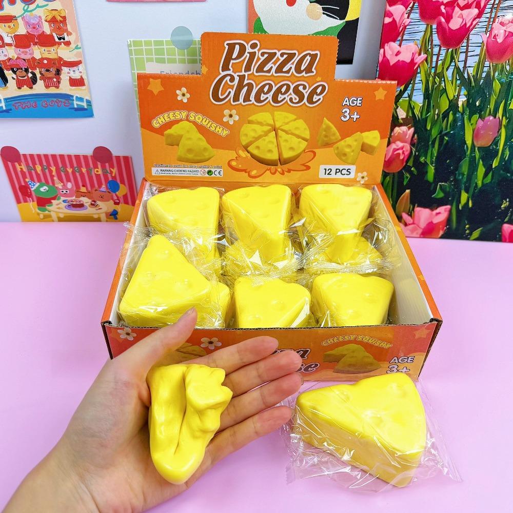 Triangular Cheese Squishy Realistic Food Squeeze Toy Slow Rebound Stress Relief Accessory