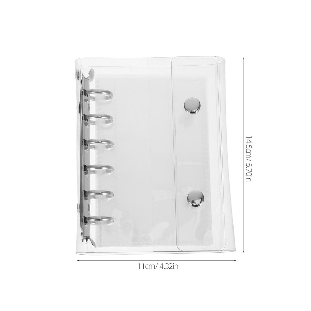 6 Ring Transparent Soft PVC Binder Cover A7 Snap Closure Loose Leaf Notebook Refillable Journal Card Photo 6 Ring A7 PVC Binder