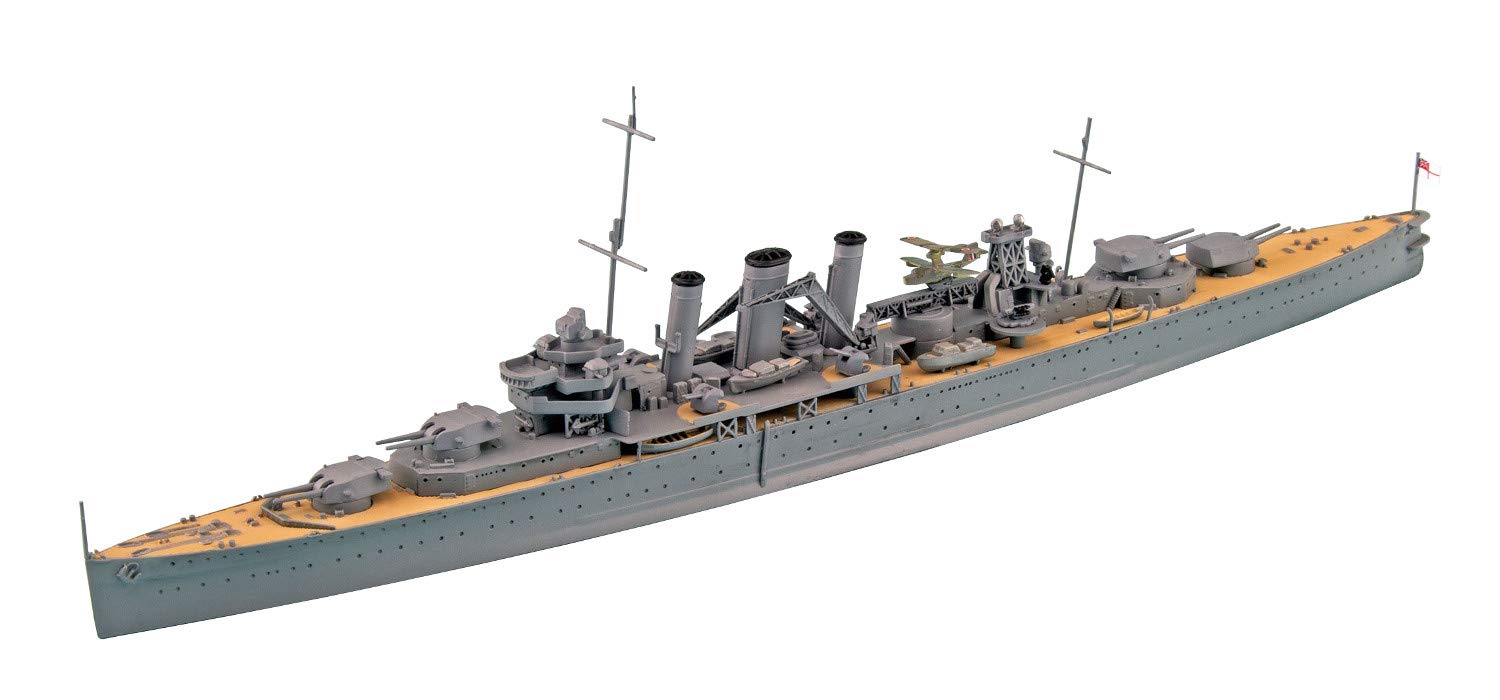 

Aoshima Bunka Kyozai Waterline Series Limited Edition British Heavy Cruiser HMS Kent Attack Plastic Model Kit 1/700 (Benghazi Operation)