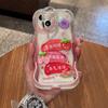 The Ins Berry Worry Figurine Is Compatible with Apple 16 Phone Case 15pro, Cute 14 Transparent 13 Stand 12 Silicone 11