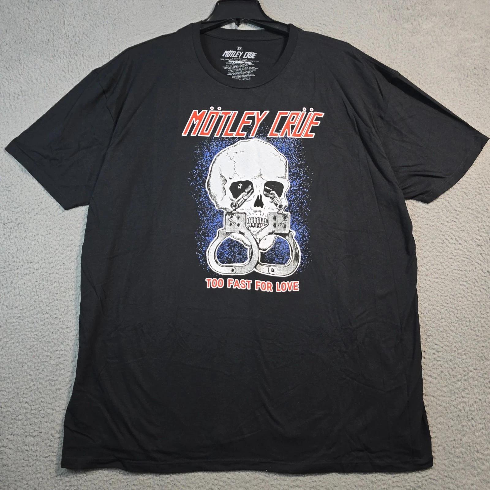 MOTLEY CRUE SHIRT Mens 3XL XXXL BLACK METAL Rock Music Concert Skull 80s 90s NWT 2XL