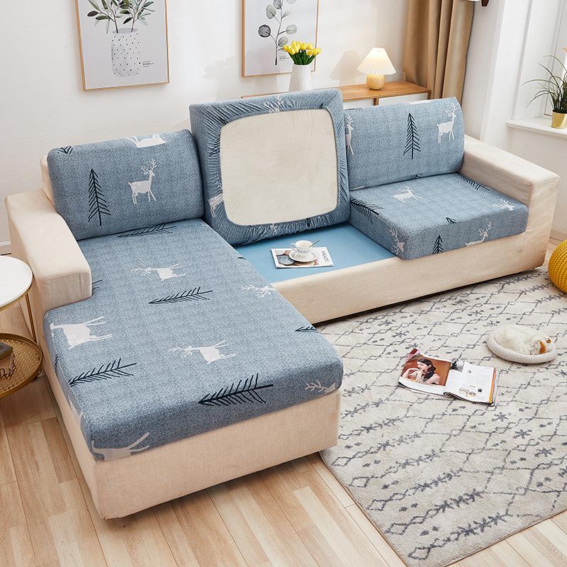 Elastischer Chaiselongue-Sofabezug, Sofakissenbezug, Sofasitzbezug, Sofabezug, All-Inclusive, Vier Jahreszeiten, Universal
