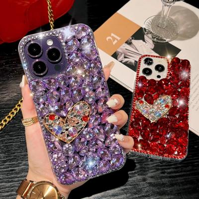 Love Bling Rhinestone Diamond Flowers Case For Samsung S23 S22 Ultra S21 S20 FE A14 A24 A34 A54 A13 A23 A33 A53 A12 A22 A32 A52 /iphone Glitter Cover