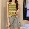 Hollow Flower Embroidery Knitted Crochet Camisole Summer Women's Retro Ethnic Design Tassel Short Top