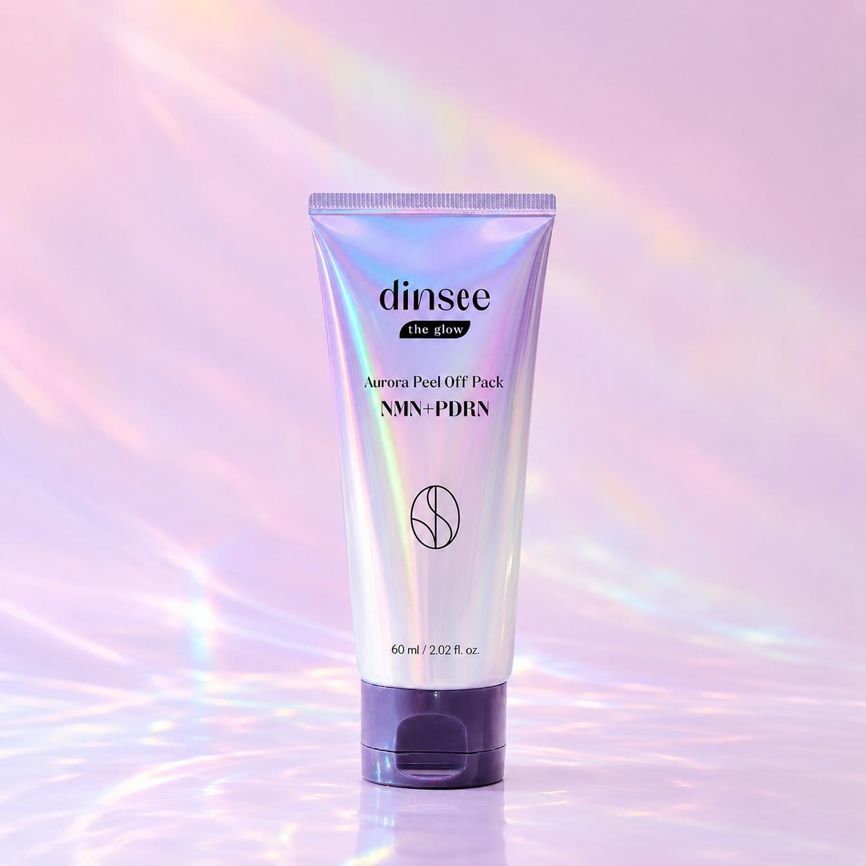 dinsee The Glow Aurora NMN PDRN Glow Смываемая маска-пилинг для лица 60 мл – Осветляющая увлажняющая смываемая маска-пилинг для сияющей кожи