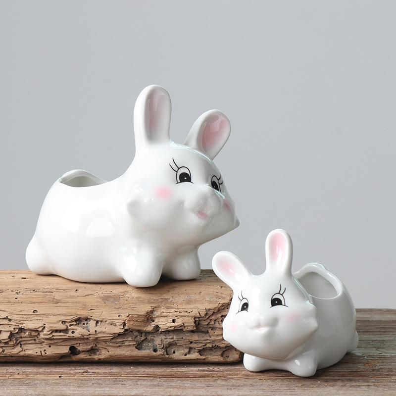 Japanese-Style Groceries New Gardening Flower Pots, Creative Office Desktop Potted Plants White Succulent Flower Pots Ceramic