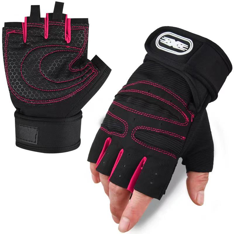 Unisex Non-Slip Fitness Gloves: Half-Finger Design with Wrist Support for Cycling, Barbell, and Training.