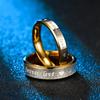 ForeverLove Love-Schriftzug, Edelstahlring, 4/6 mm, Gold und Silber, erotischer Paarschmuck