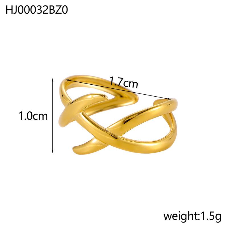 CARLIDANA Personality Simple Stainless Steel Index Finger Ring Fashion Trend Irregular Gold Plated Women Open Ring Jewelry