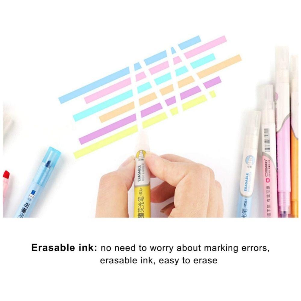 6PCS Durable Creative Color Doodle Pen Multi-color Double Head Smooth Writing Highlighters