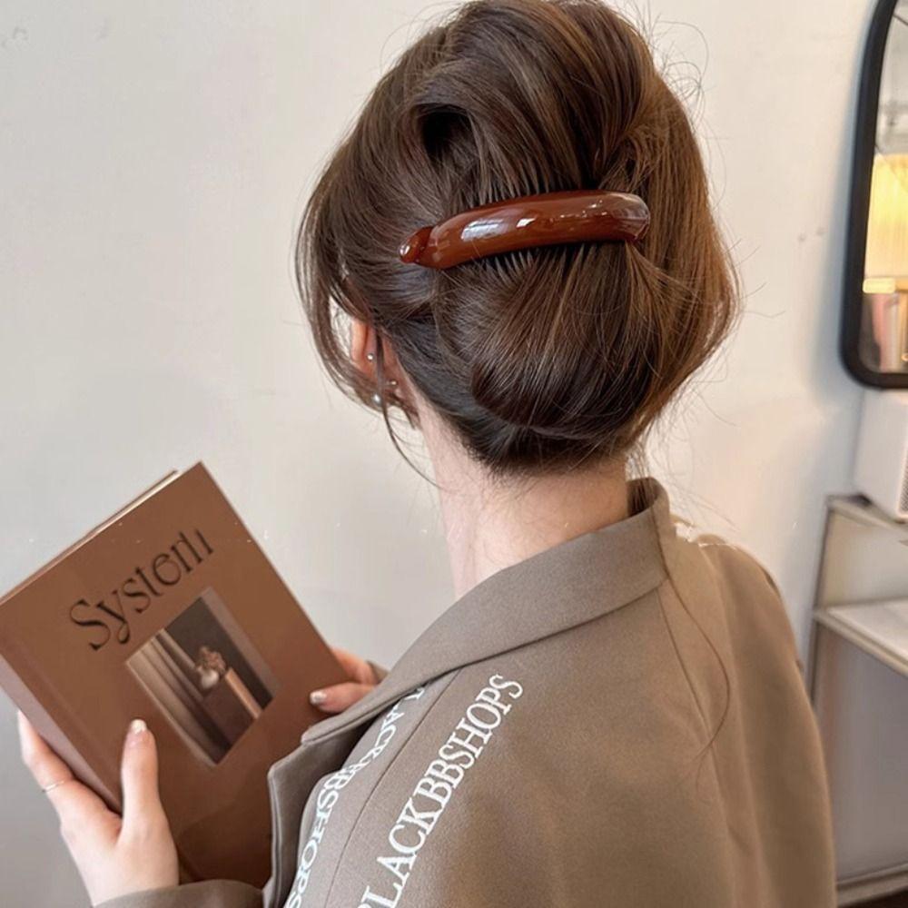 Hairpin Plastic Banana Clip Korean Style Korean Hair Clip Elegant Vertical Clip  Girls