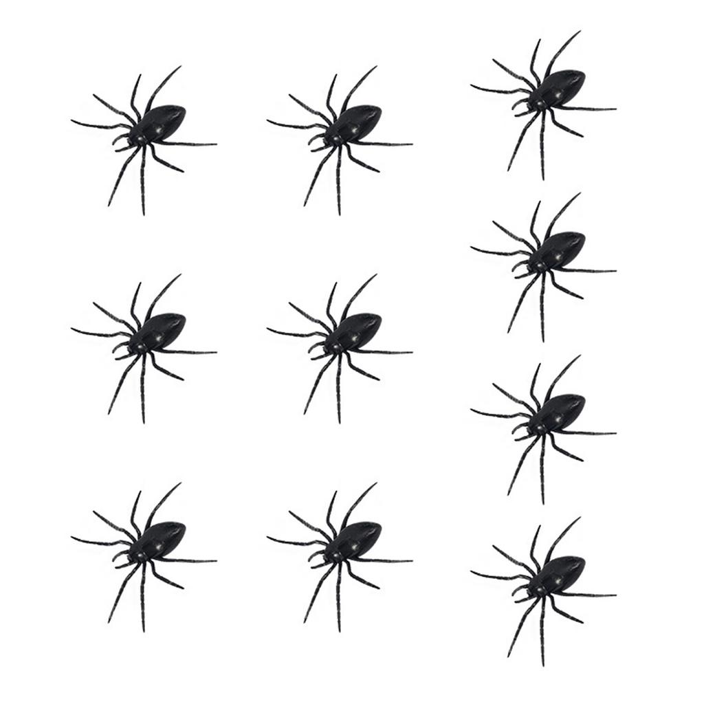 Pack Of 10 Realistic Plastic Halloween Spider Decorations Halloween Party Supplies For Home Office Party Scary Props