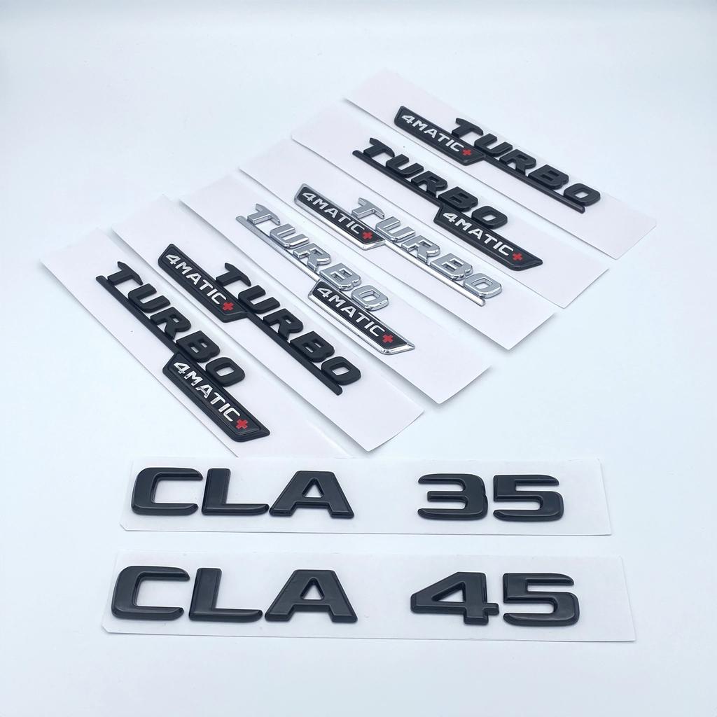 3D ABS Black Silver Letters CLA35 CLA45 Turbo 4matic+ Emblem for Mercedes Benz AMG Car Fender Trunk Rear C118 W117 Logo Sticker