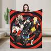 Soft Warm Blanket Picnic Animated Game P- Persona 5 Bedding Throws  Flannel Bedspread For Couch Chair Aesthetic Sofa Bed Cover